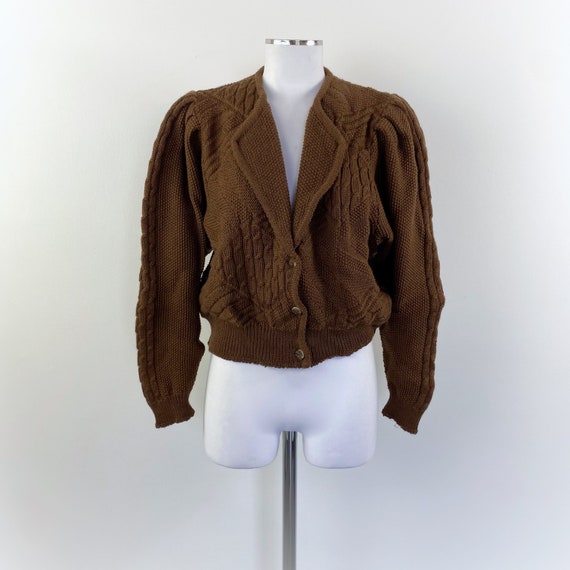 Cardigan tirolese in lana marrone - image 1