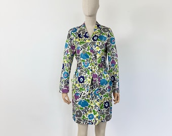 Gabardina de algodón con estampado floral de MAX MARA - Doble botonadura y cinturón (talla XS/S)