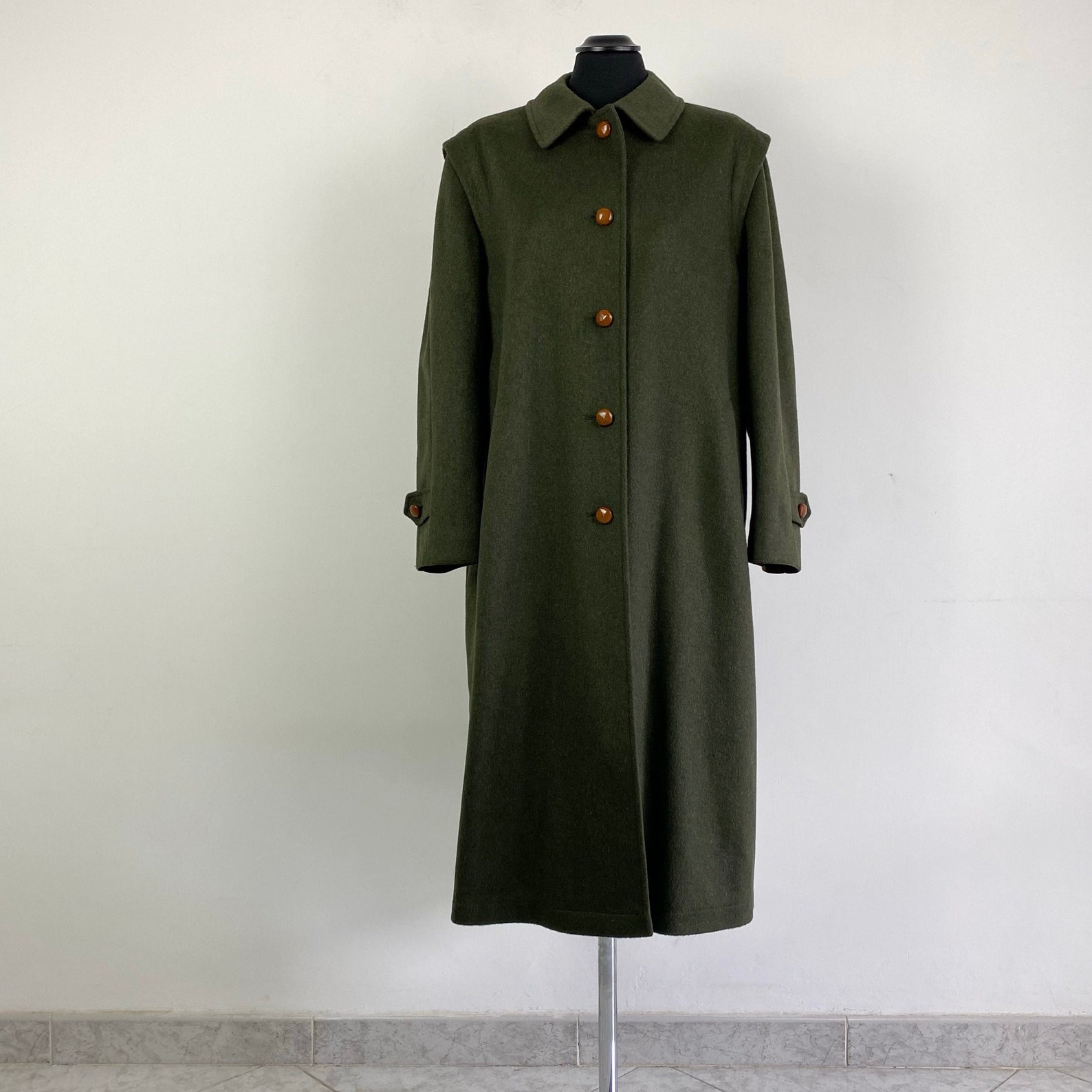 90s vintage loden women coat green wool coat Etsy