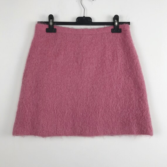 90s Kenzo vintage pink skirt, mini wool skirt, a l