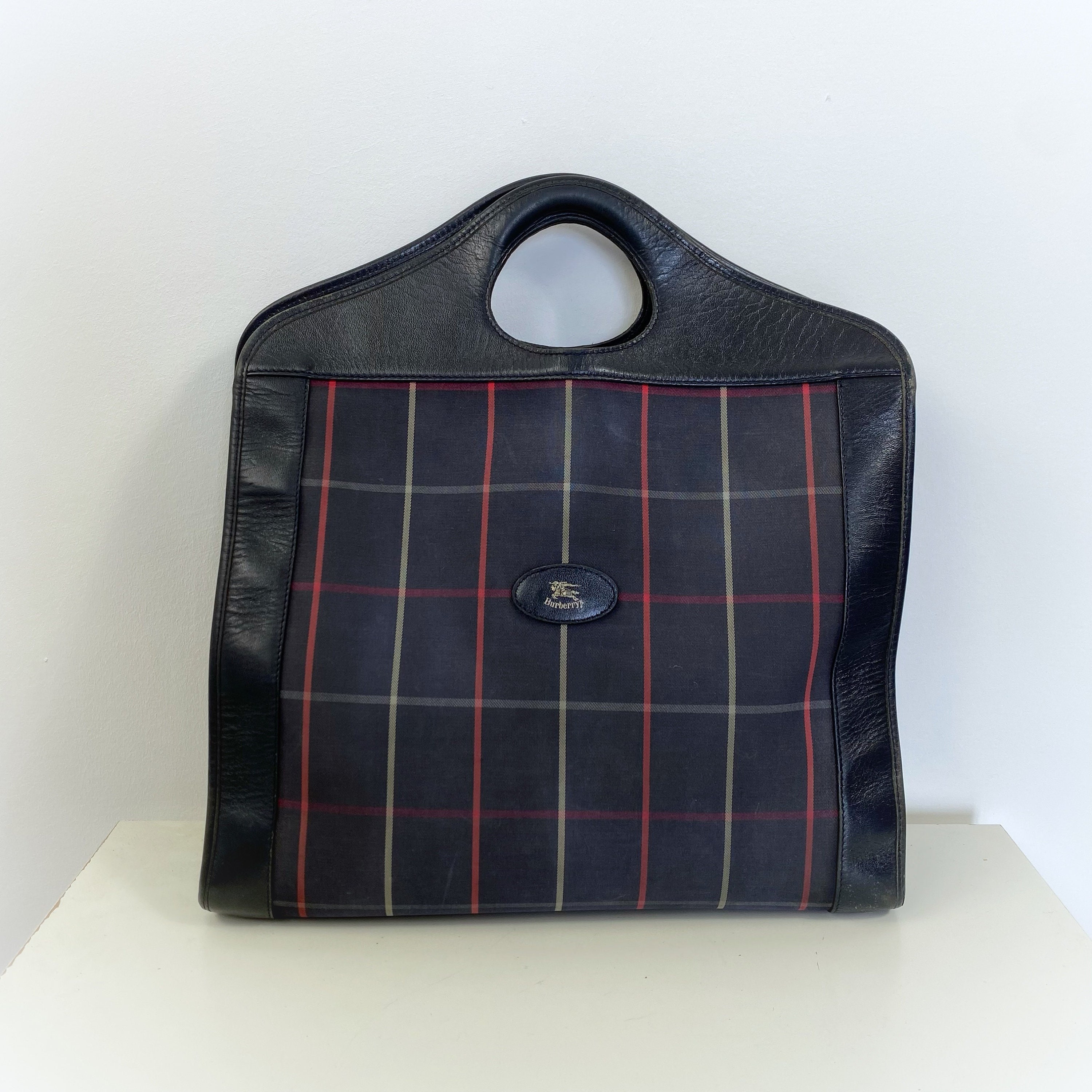 80s/90s Tartan Plaid Vintage Burberry's Top Handle Bag By Burberry