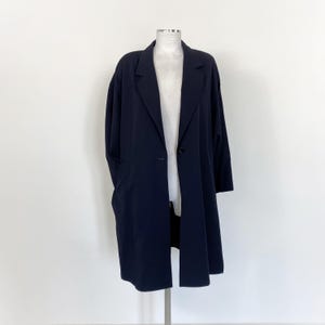 Navy duster coat womens hot sale