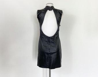 Vintage 90s Leather Dress by Wilson's Leather - Etsy