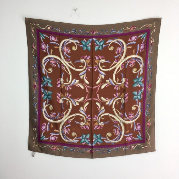 Chloé square silk scarf, print silk scarf, pure si