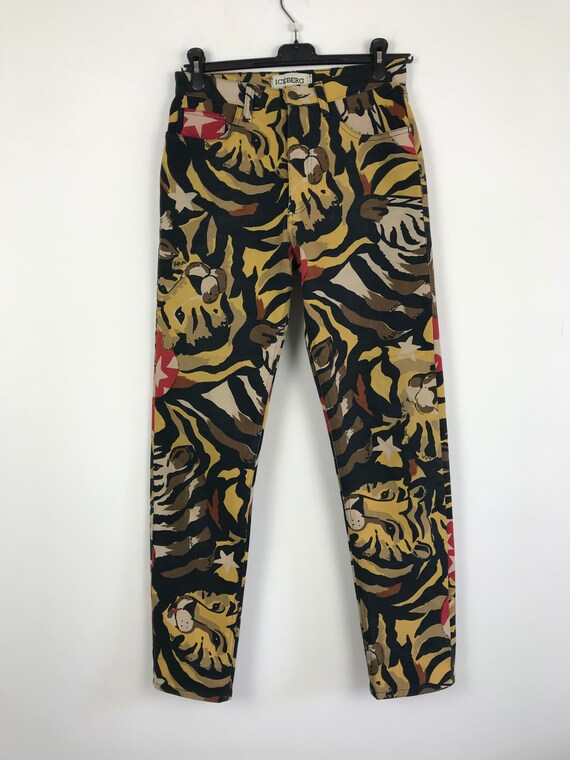 90s vintage Iceberg leopard print pants