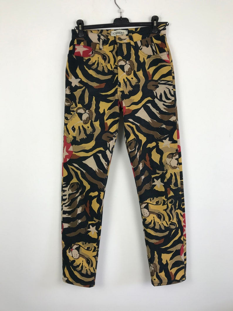 90s vintage Iceberg leopard print pants designer pants image 1