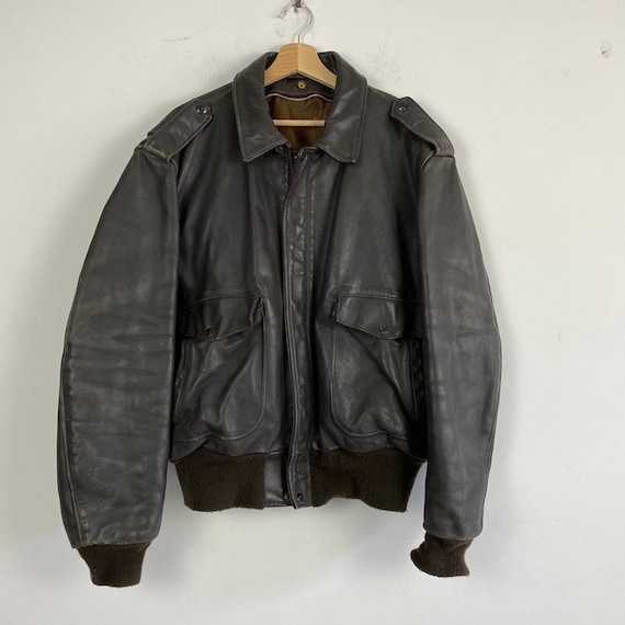 Vintage SCHOTT Bomber Leather Jacket - Etsy Canada