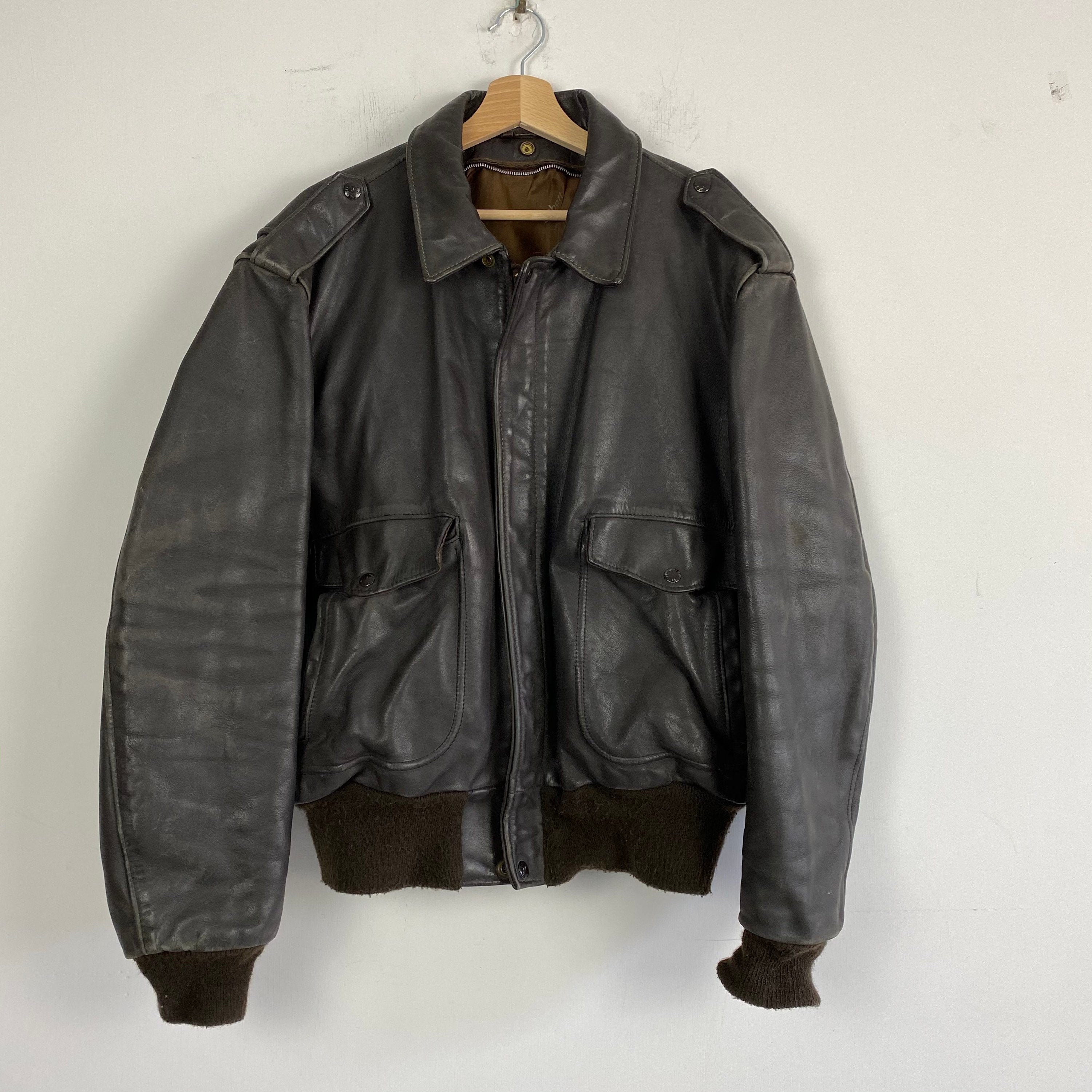 Vintage SCHOTT Bomber Leather Jacket - Etsy UK
