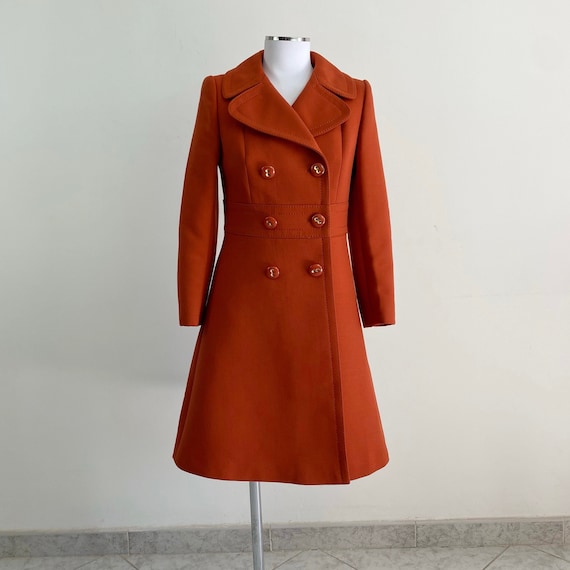Vintage Womens Jacket Orange 60's/70's Mod