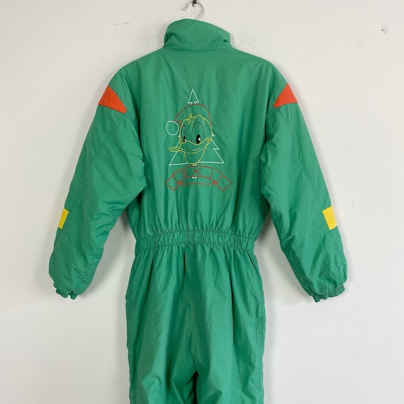 80s 90s vintage green ski suit with Donald Duck, s