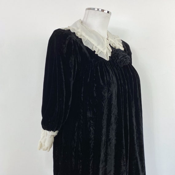 Y2K vintage BLUMARINE black velvet blouse, collar… - image 7