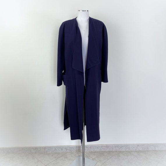 Vintage JACQUES MOLKO long coat, blue long duster… - image 1