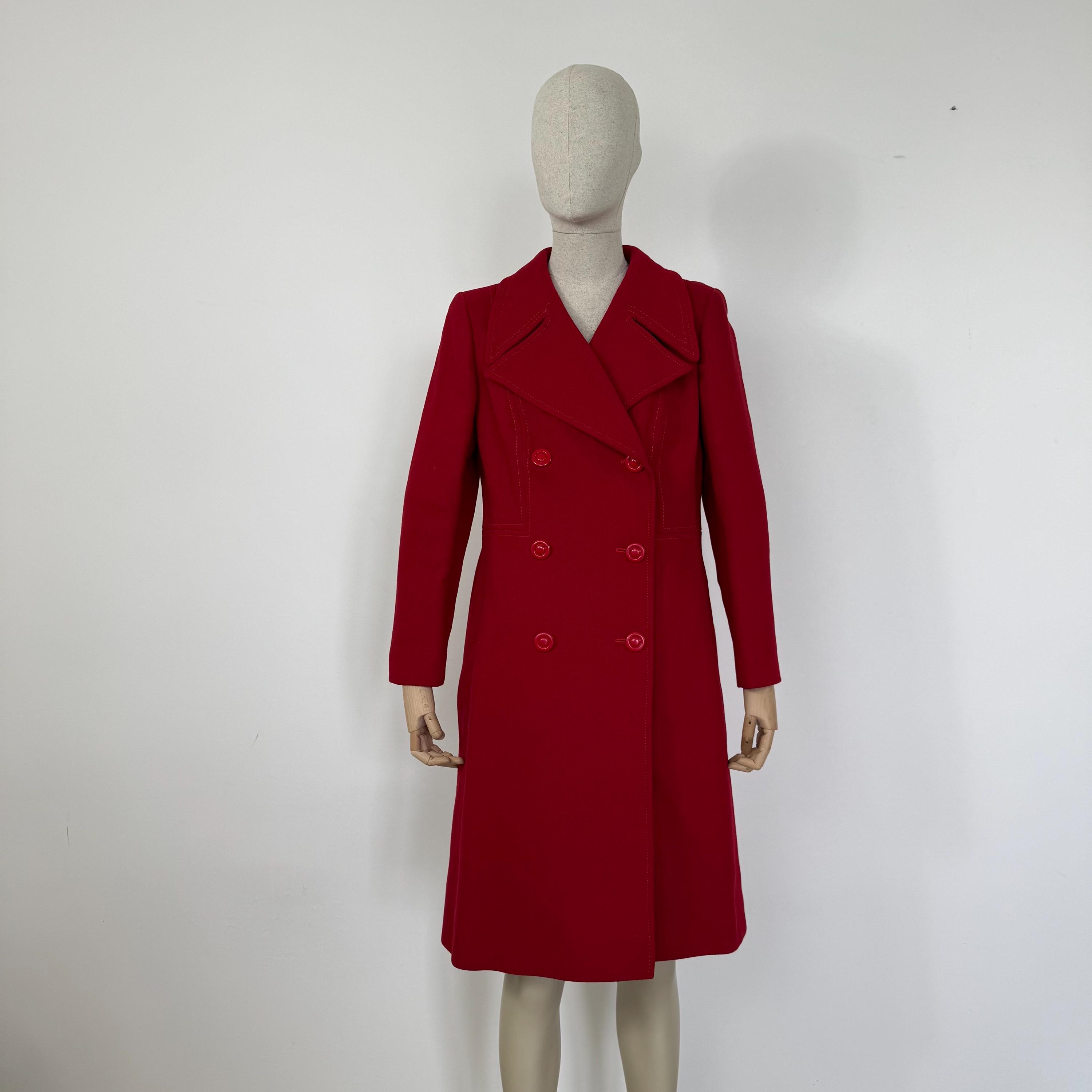 Grand Manteau En Laine Vintage Années 1970 - Marron, Pardessus Long Femme, Occasion Bon état