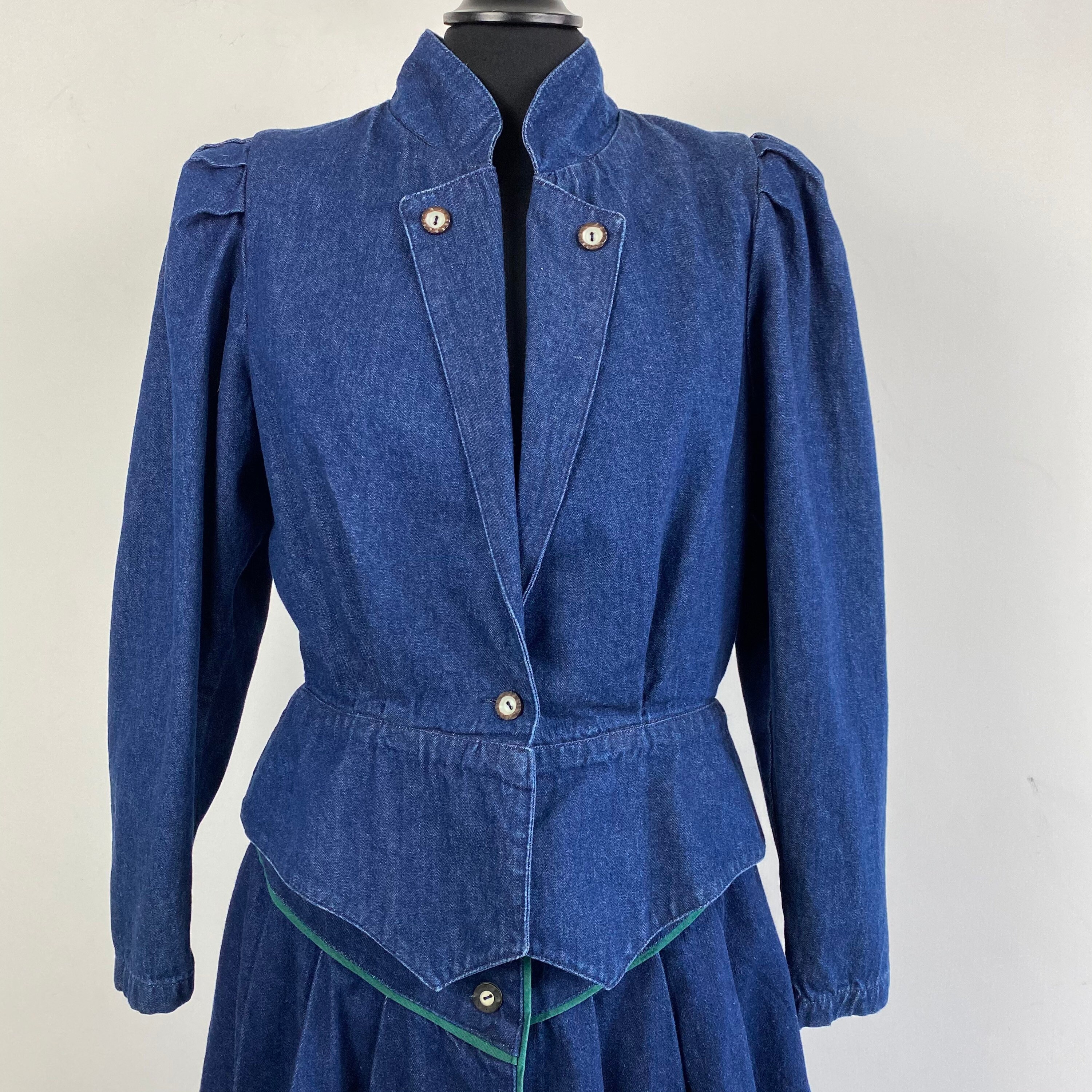 90s Vintage Denim Suit Denim Skirt Suit Blue Denim Skirt and Etsy