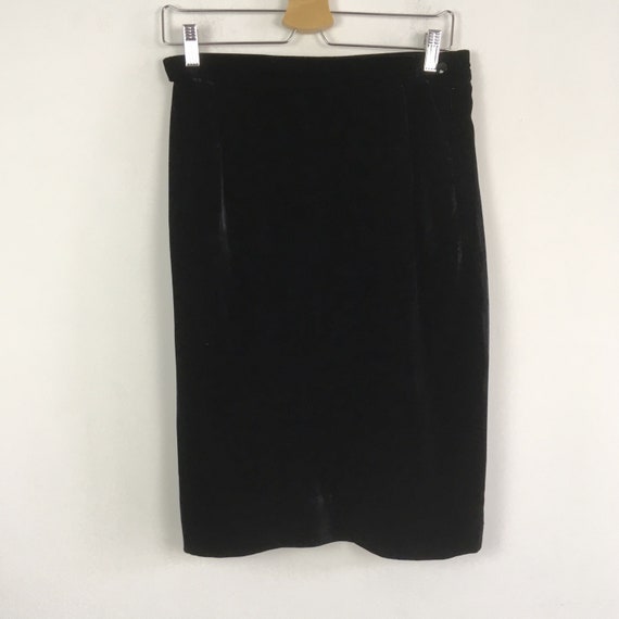 Vintage Ungaro black velvet skirt, vintage pencil