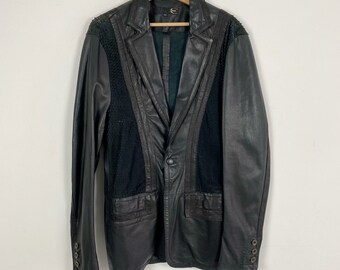 ROBERTO CAVALLI - 90年代のマルチカラーレザージャケット - Etsy 日本