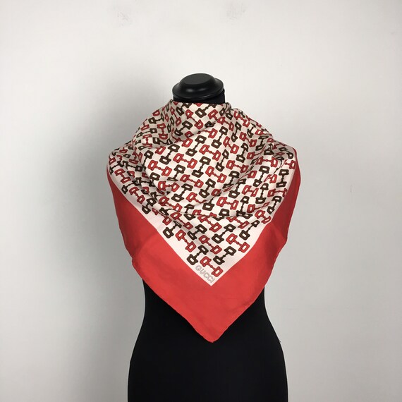 Gucci vintage silk scarf with horsebit print