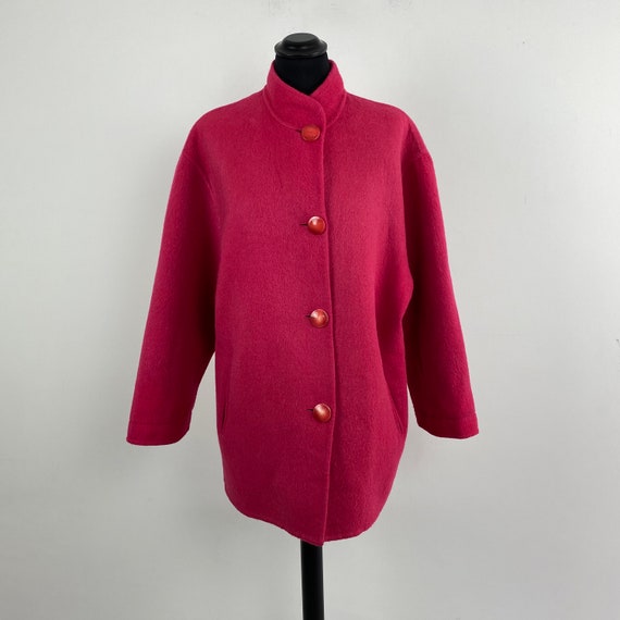 90s vintage alpaca and wool pink coat, alpaca coat