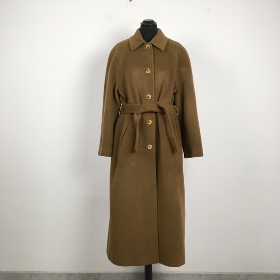 90s vintage camel wool coat, light brown wool coat