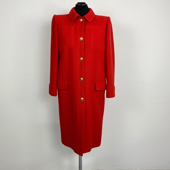 90s vintage Valentino red wool coat