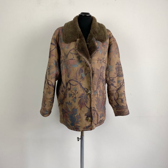 90s vintage shearling jacket, vintage leather jack