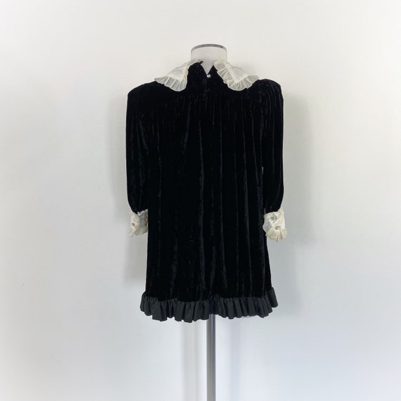 Y2K vintage BLUMARINE black velvet blouse, collar… - image 3