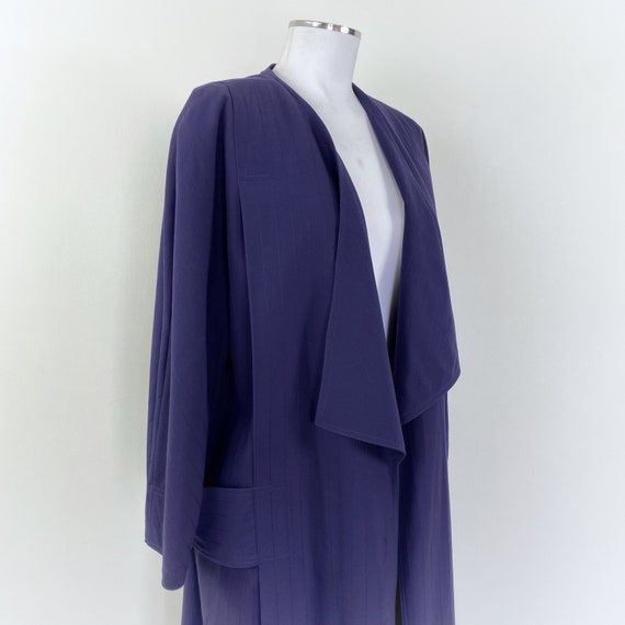 Vintage JACQUES MOLKO long coat, blue long duster… - image 5