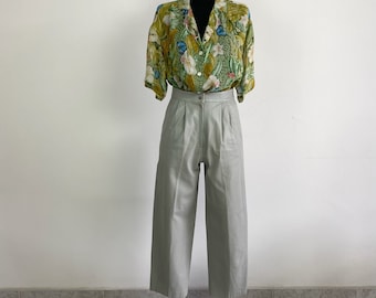 80s 90s leather pants, real leather pants, 1980s leather pants, high waisted leather, 1990s leather pants, high waist leather
