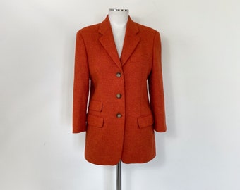blazer vintage WEEKEND by MAX MARA, blazer en laine orange, blazer de l'an 2000, blazer pour femme, veste Max Mara, veste en laine max mara, blazer en laine des années 90
