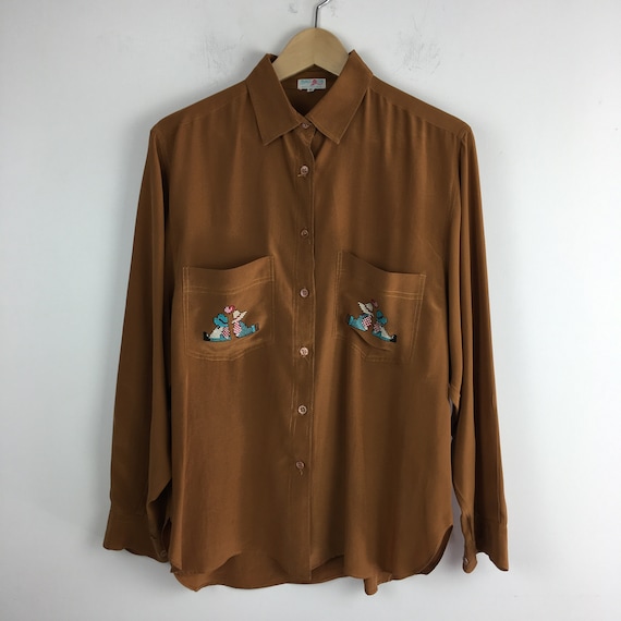 90s vintage silk women shirt