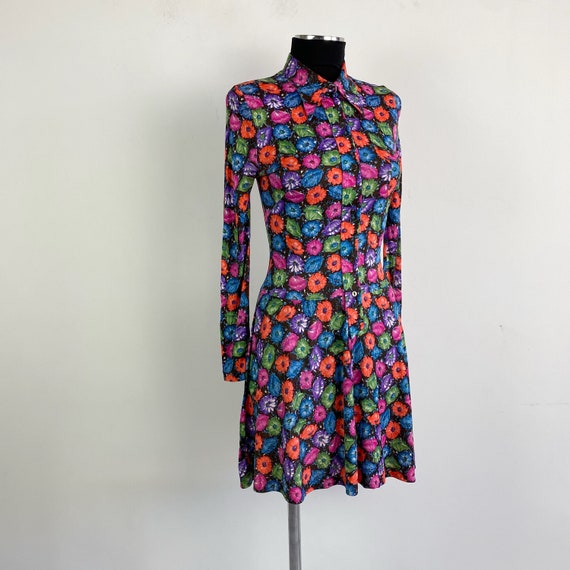 60s 70s vintage floral dress, flower midi dress, … - image 3