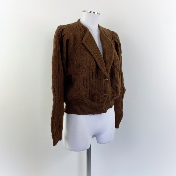 Cardigan tirolese in lana marrone - image 3
