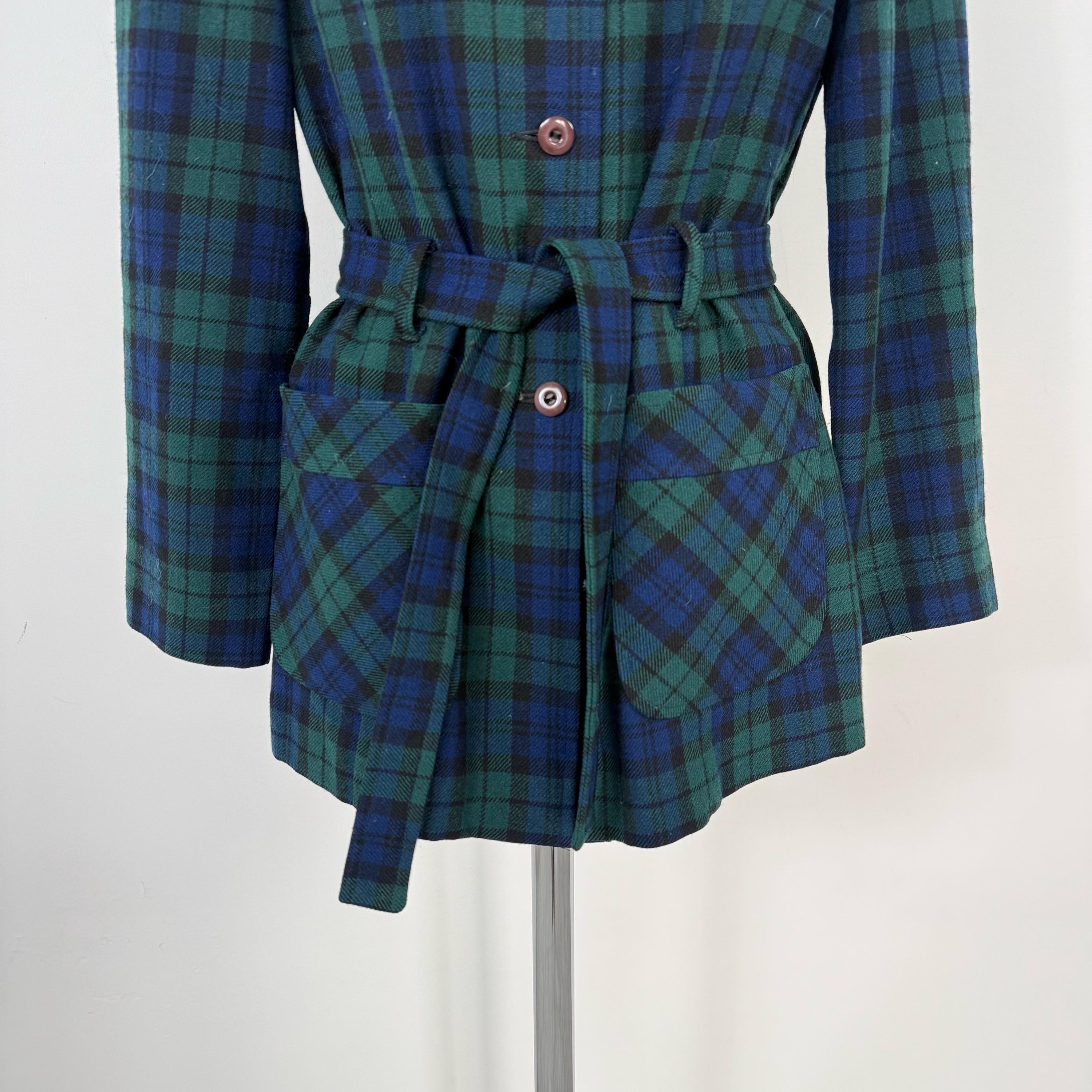 70年代ヴィンテージ ペンドルトン チェック柄ウールジャケット：ブルー