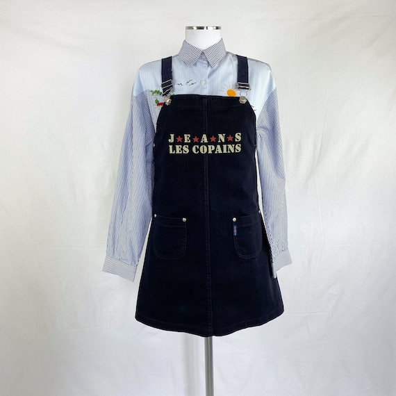 Navy overall cheap dress