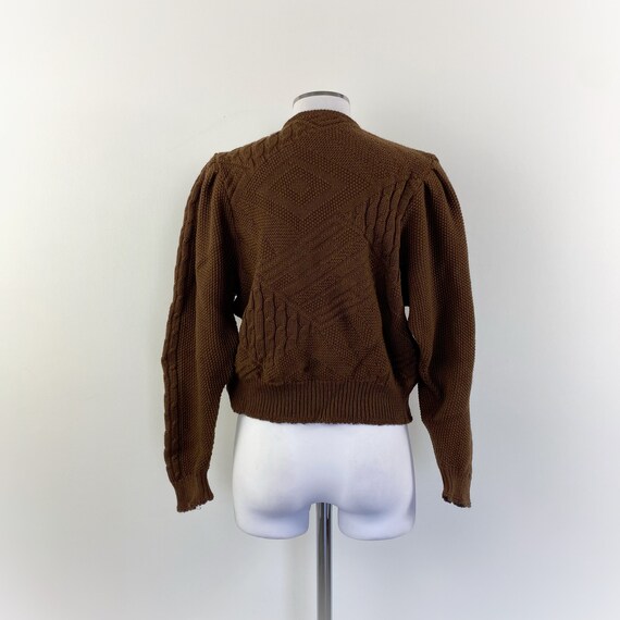 Cardigan tirolese in lana marrone - image 2