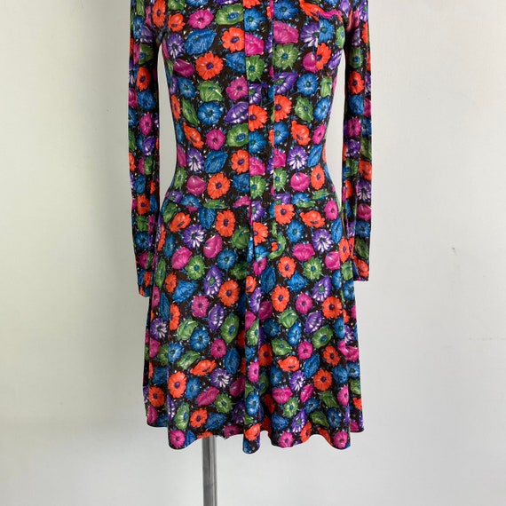 60s 70s vintage floral dress, flower midi dress, … - image 7