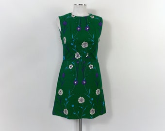 Vintage 60s floral dress, 1960s dress, 60s mod dress, 60s mini dress, 60s retro dress, mod floral dress, 60s a line dress, mod flower dress