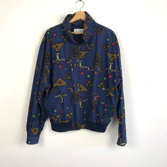 90s vintage Iceberg men bomber jacket, unisex bomb