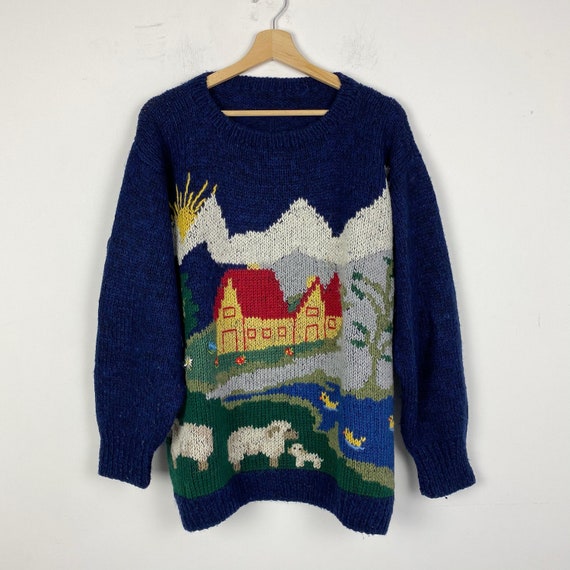 90s vintage wool knit sweater, wool pullover, knit