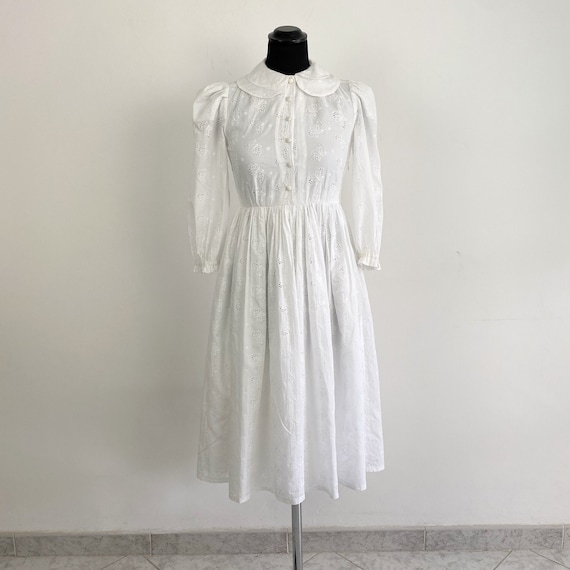 Dress Puff Sleeve Dress White Shirt 