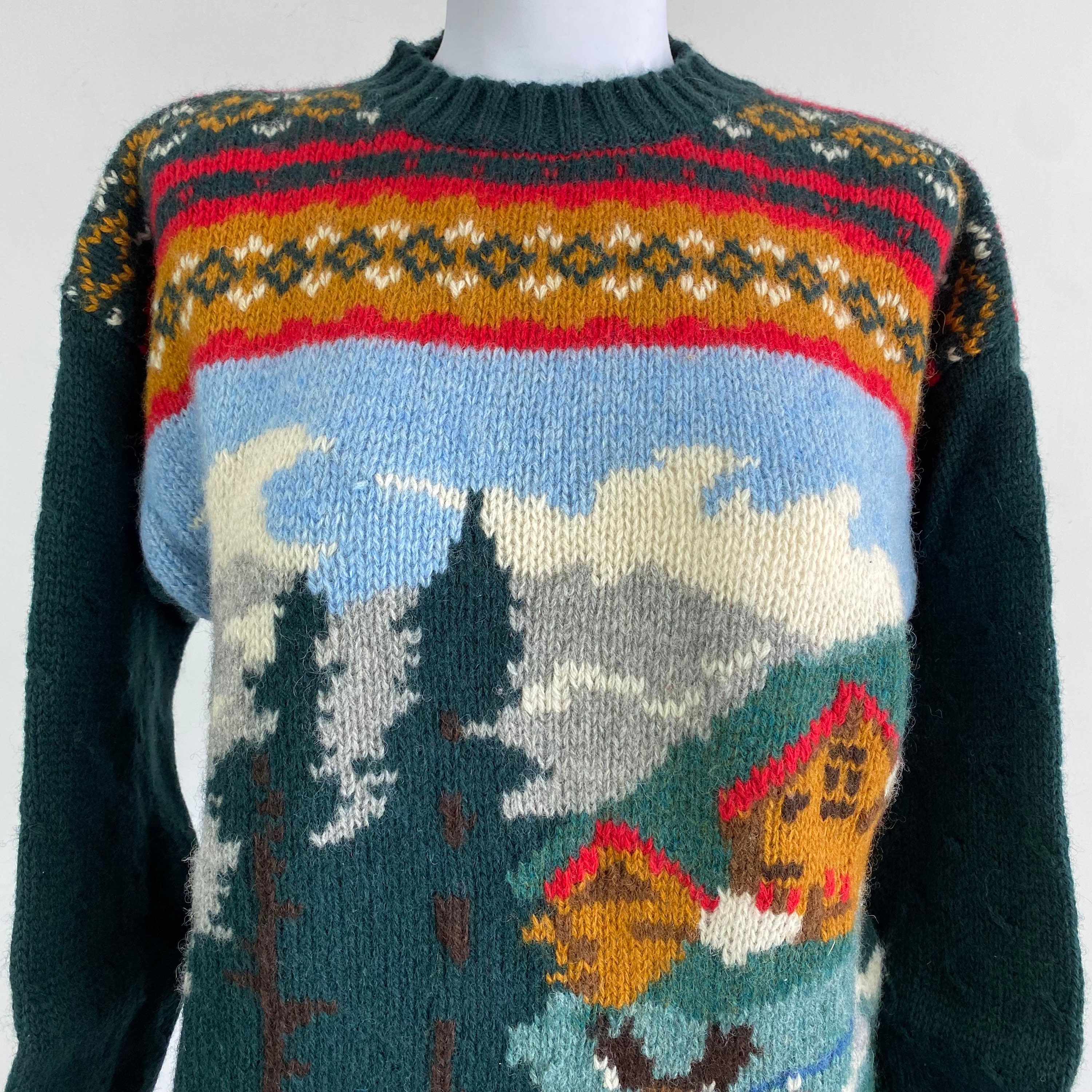 Winter Landscape Knit Sweater Jumper 