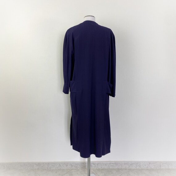 Vintage JACQUES MOLKO long coat, blue long duster… - image 2