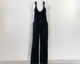 70s vintage black corduroy jumpsuit, 1970s jumpsuit, black jumpsuit, 70s romper, corduroy pants, 70s overalls, 60s jumpsuit, overalls women