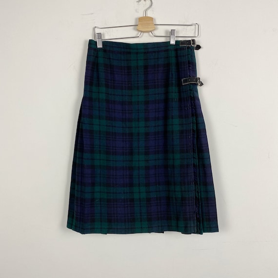 90s vintage tartan wrap plaid skirt