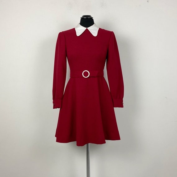 60s mod dress, 60s dress with collar, Peter pan co