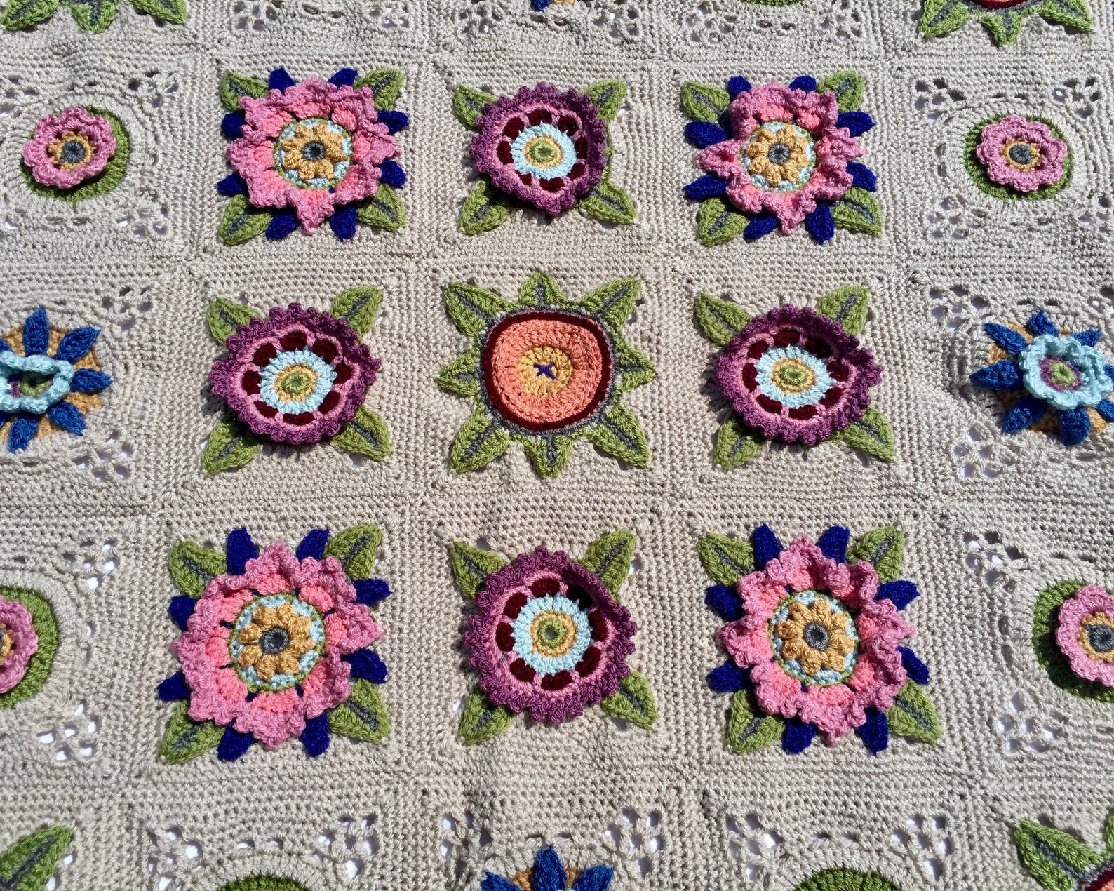Fruit Garden Crochet Blanket Arts and Crafts Style Lap Etsy