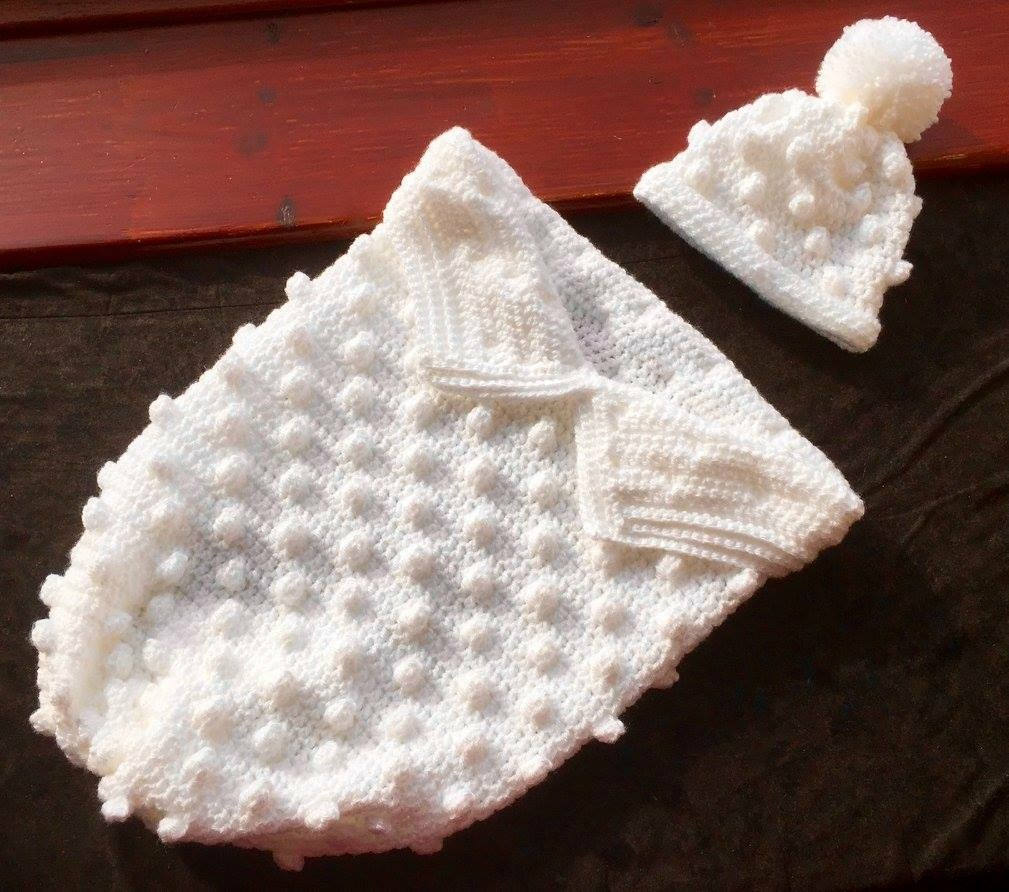 Crochet Baby Cocoon and Hat Set With Bobble Texture and Etsy