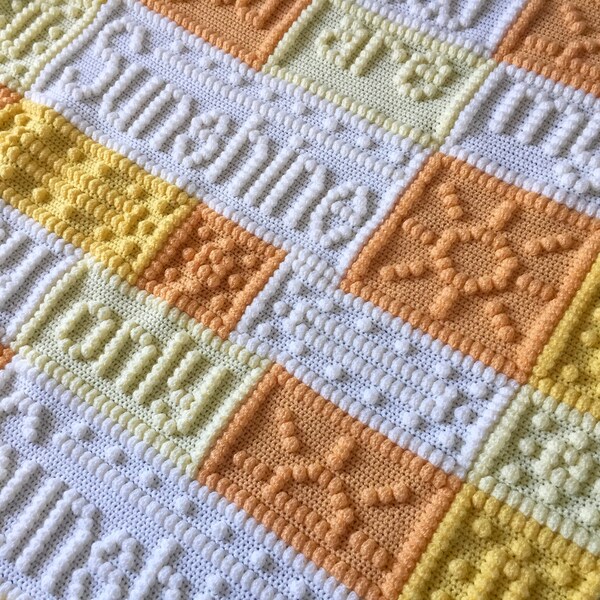 You are my sunshine crochet baby blanket, can be personalised with name