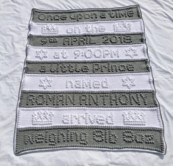 Personalised Prince Crochet Baby Blanket With Birth Details Etsy New Zealand