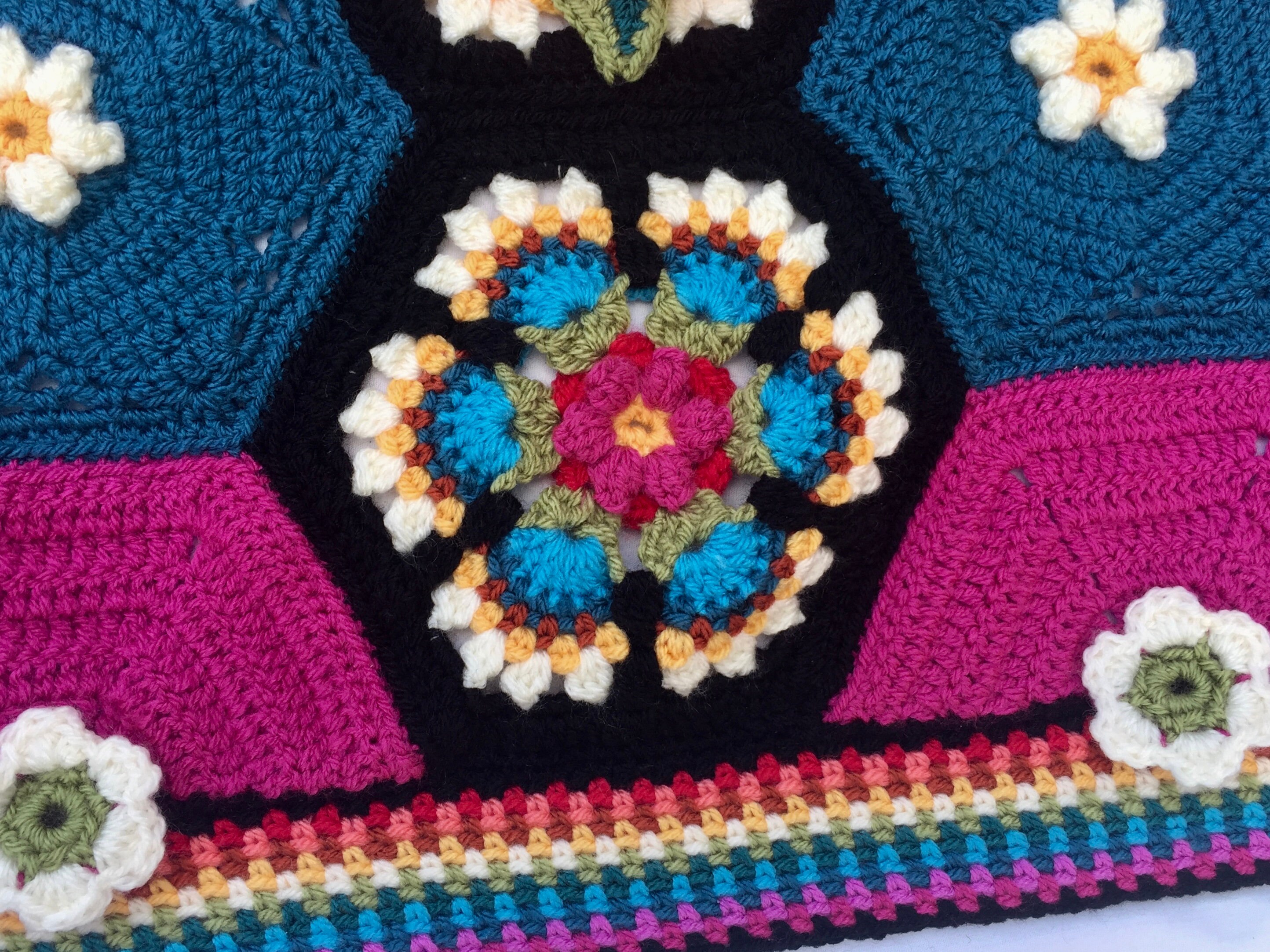 Crochet Blanket With Frida s Flowers Design Etsy Canada